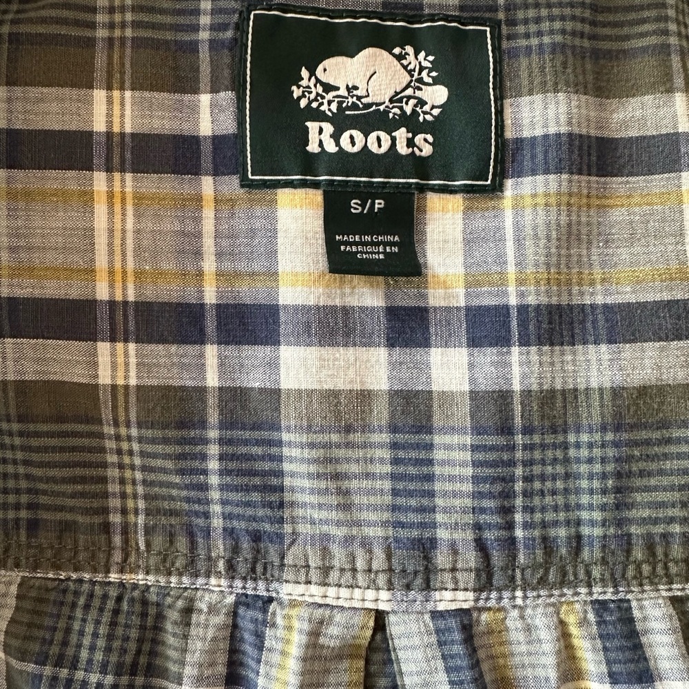 Roots Kids Plaid Pants - Navy and Mustard